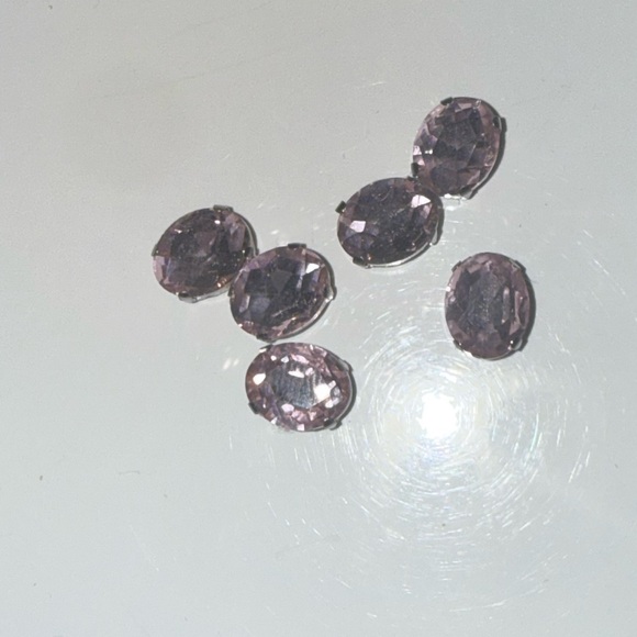 6 LOOSE FACETED AUSTRALIAN CRYSTALS BEZEL SET PINK OVAL - Picture 7 of 8